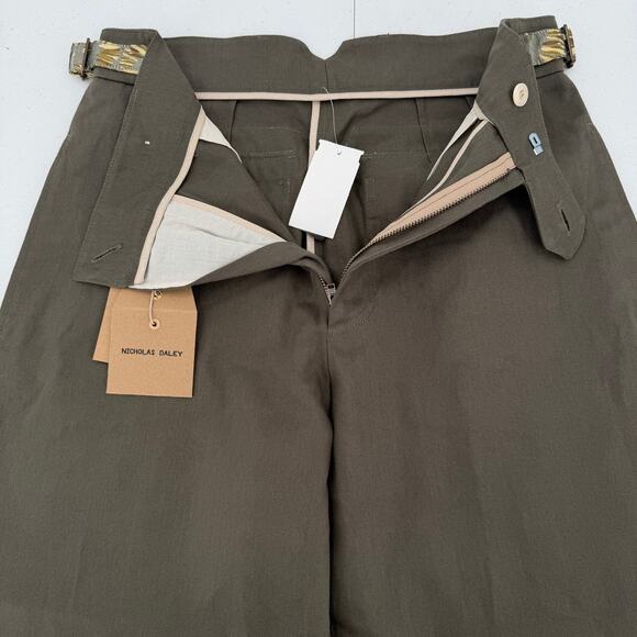 NWT Nicholas Daley Green Khaki Mix Double-Pocket Patchwork Straight Leg Pants - Picture 6 of 16